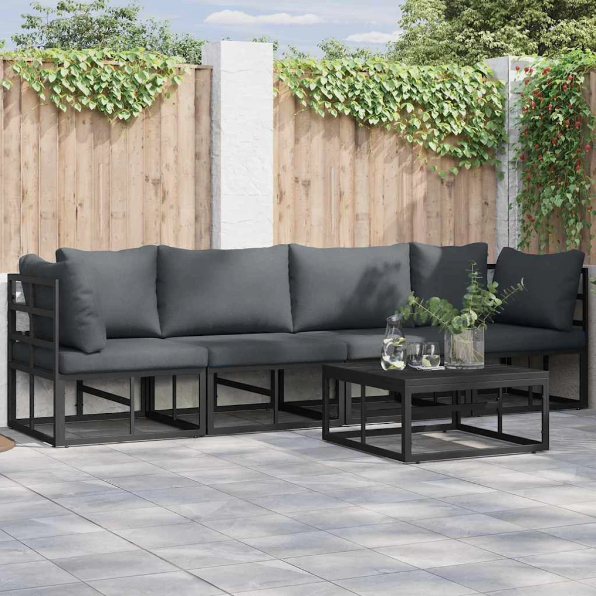 vidaXL vidaXL Garden Sofa Set 4-Pcs Cushioned Outdoor - Garden Sofa Sets