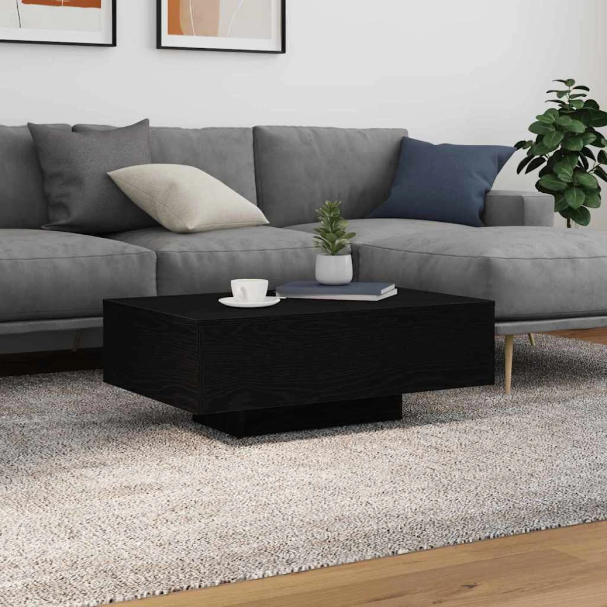 vidaXL VidaXL Coffee Table 55x55x31cm With LED Lights Living Room - Coffee Table