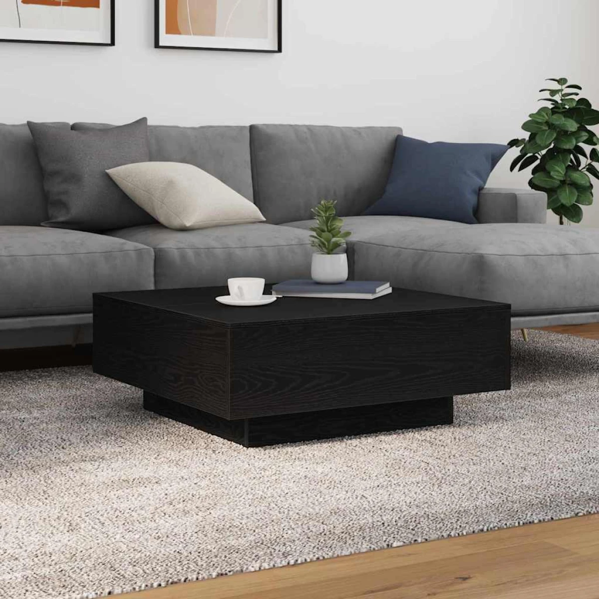 vidaXL VidaXL Coffee Table 55x55x31cm With LED Lights Living Room - Coffee Table