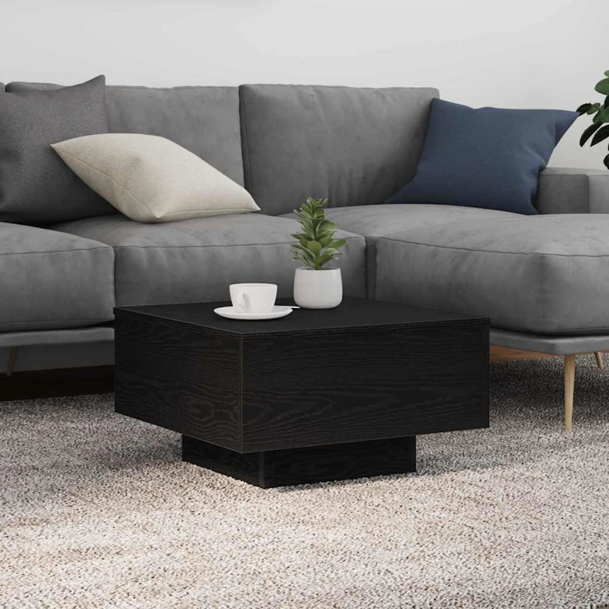 vidaXL VidaXL Coffee Table 55x55x31cm With LED Lights Living Room - Coffee Table