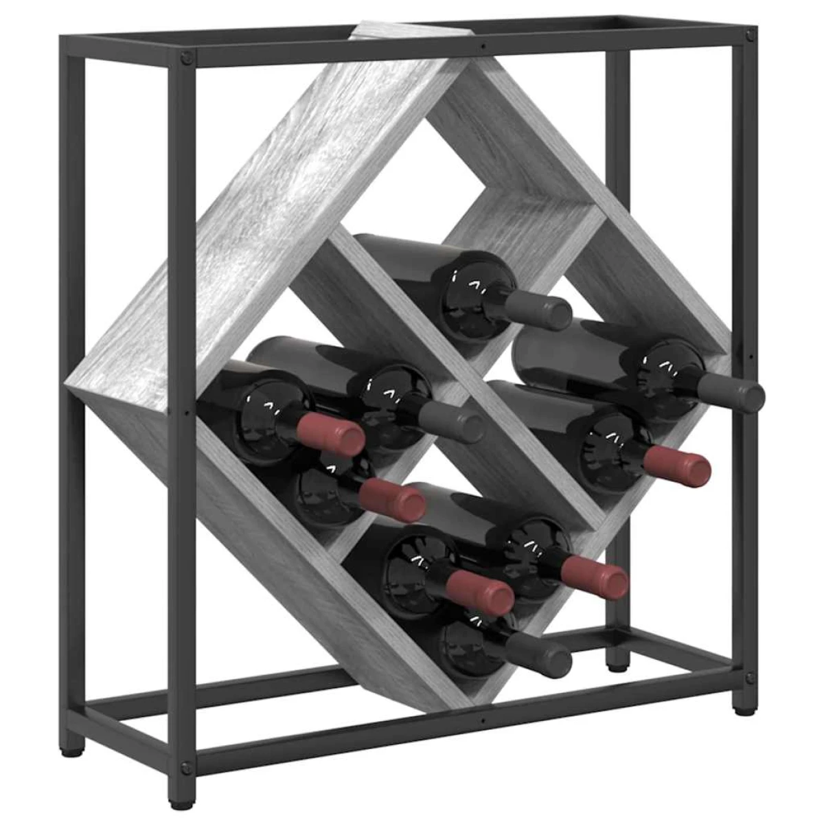 vidaXL VidaXL Wine Rack 51x18x52.5 cm Black Engineered Wood At Home - Wine Rack