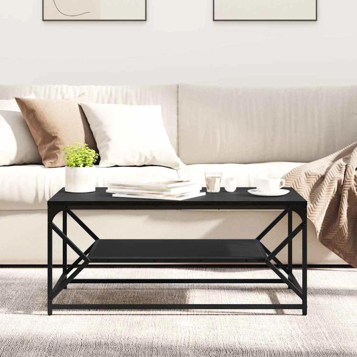 vidaXL VidaXL Coffee Table 51x50x40 cm Black Oak Modern Lounge - Coffee Table