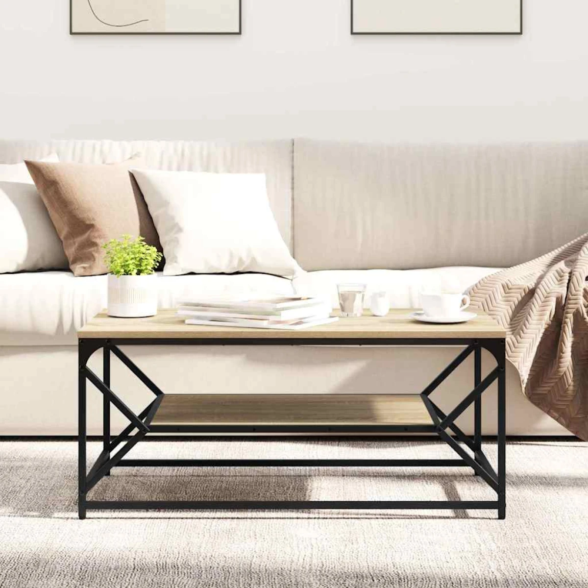vidaXL VidaXL Coffee Table 51x50x40 cm Black Oak Modern Lounge - Coffee Table