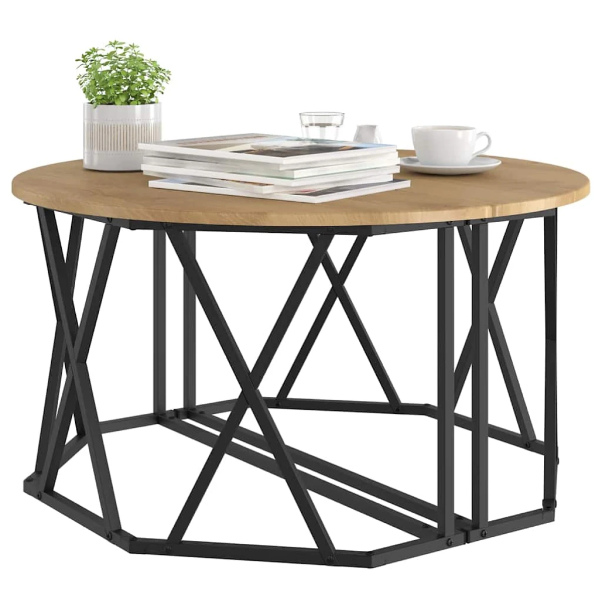 VidaXL Coffee Table 80x80x42 cm Black Oak Matte Living Room by vidaXL
