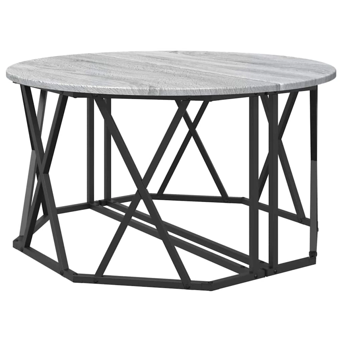 VidaXL Coffee Table 80x80x42 cm Black Oak Matte Living Room by vidaXL