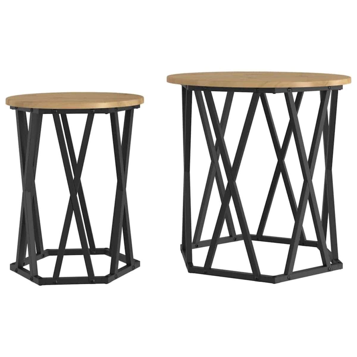 VidaXL Coffee Table Black Oak 50x50x50 cm Two Piece Set by vidaXL
