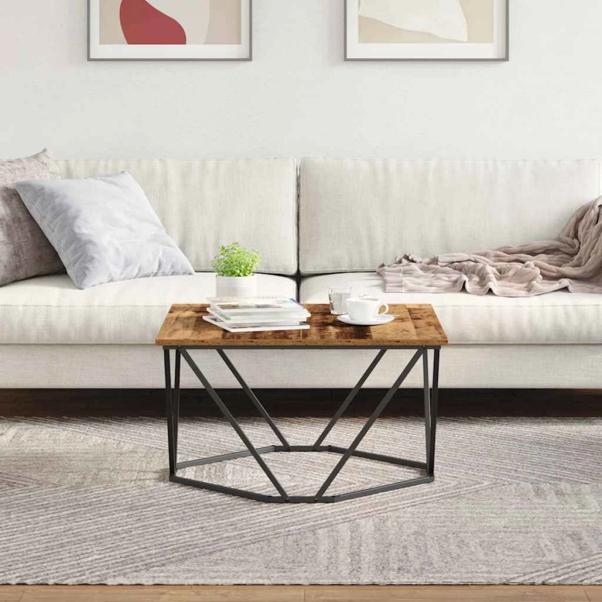 vidaXL VidaXL Coffee Table 80x80x45 cm Black Oak Living Room - Coffee Table