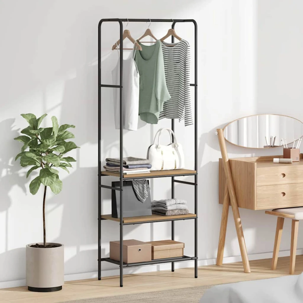 vidaXL vidaXL Clothes Rack With Shelves 60x30x171 cm Slim Tall Frame For Home Organization - Wardrobe