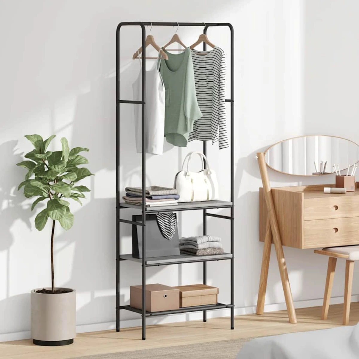 vidaXL vidaXL Clothes Rack With Shelves 60x30x171 cm Slim Tall Frame For Home Organization - Wardrobe