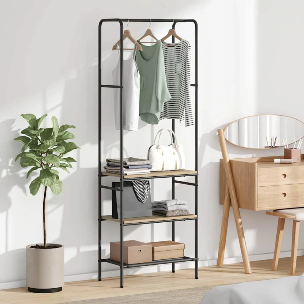 vidaXL vidaXL Clothes Rack With Shelves 60x30x171 cm Slim Tall Frame For Home Organization - Wardrobe