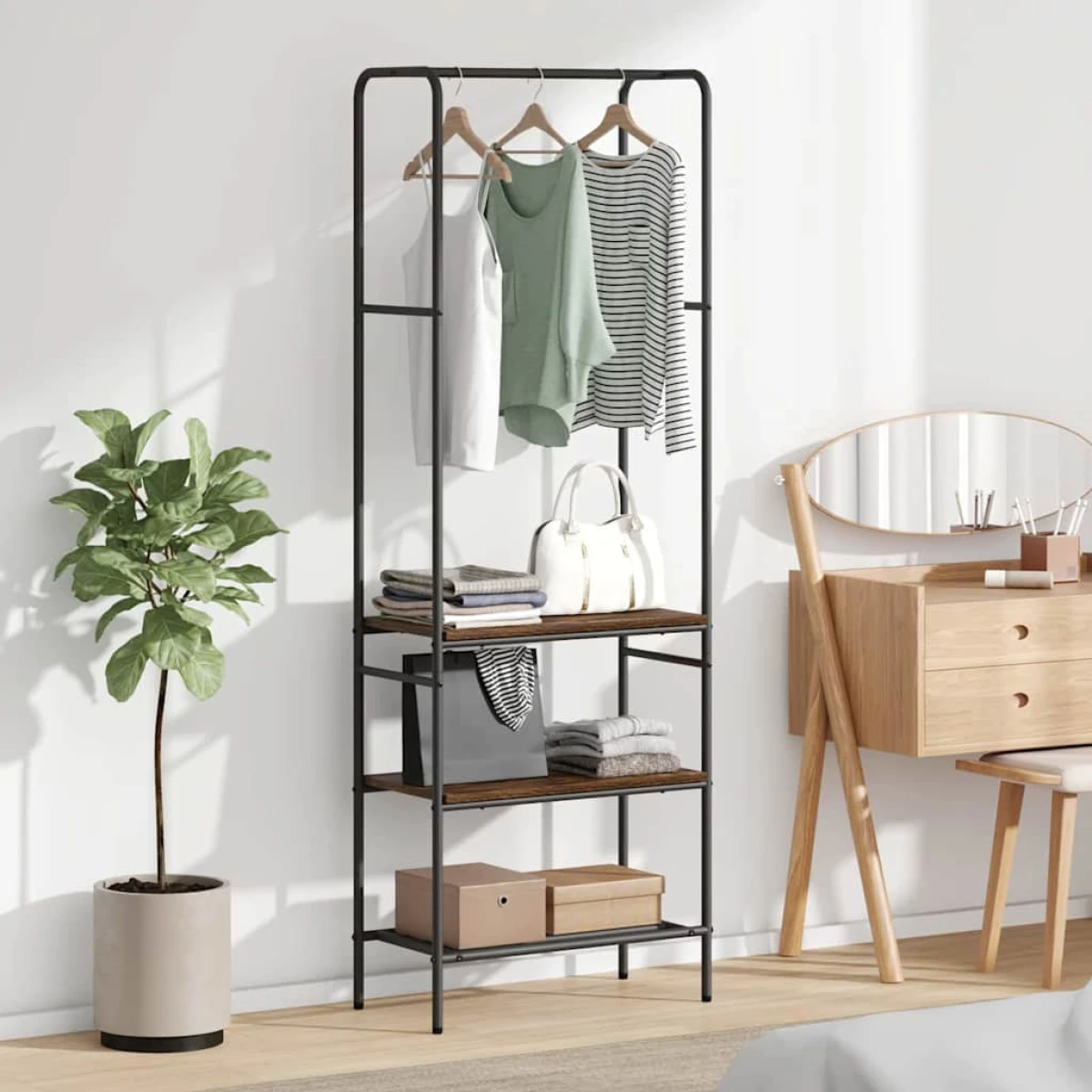 vidaXL vidaXL Clothes Rack With Shelves 60x30x171 cm Slim Tall Frame For Home Organization - Wardrobe