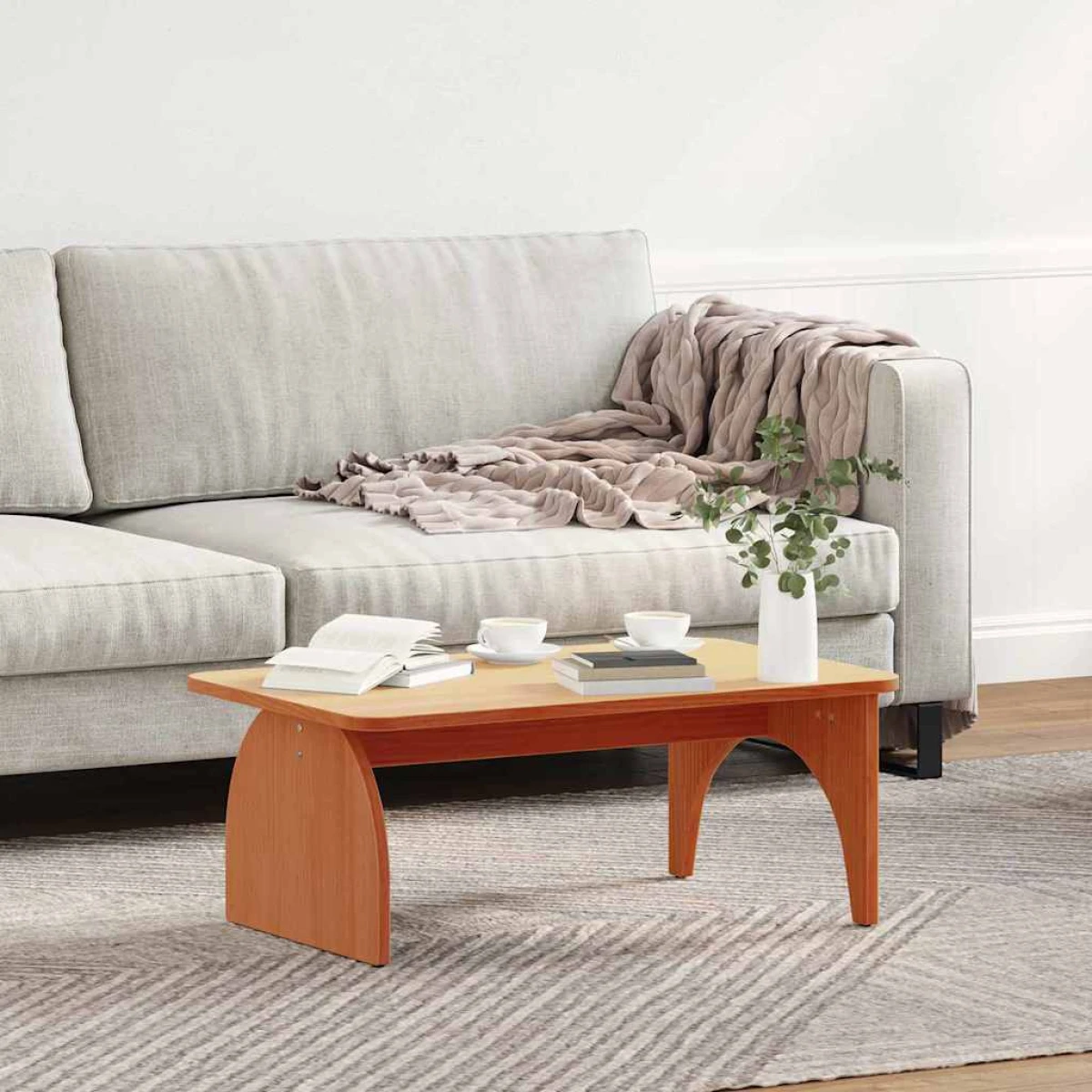 VidaXL Coffee Table 80 x 50 x 31 cm Natural Pine Living Room by vidaXL