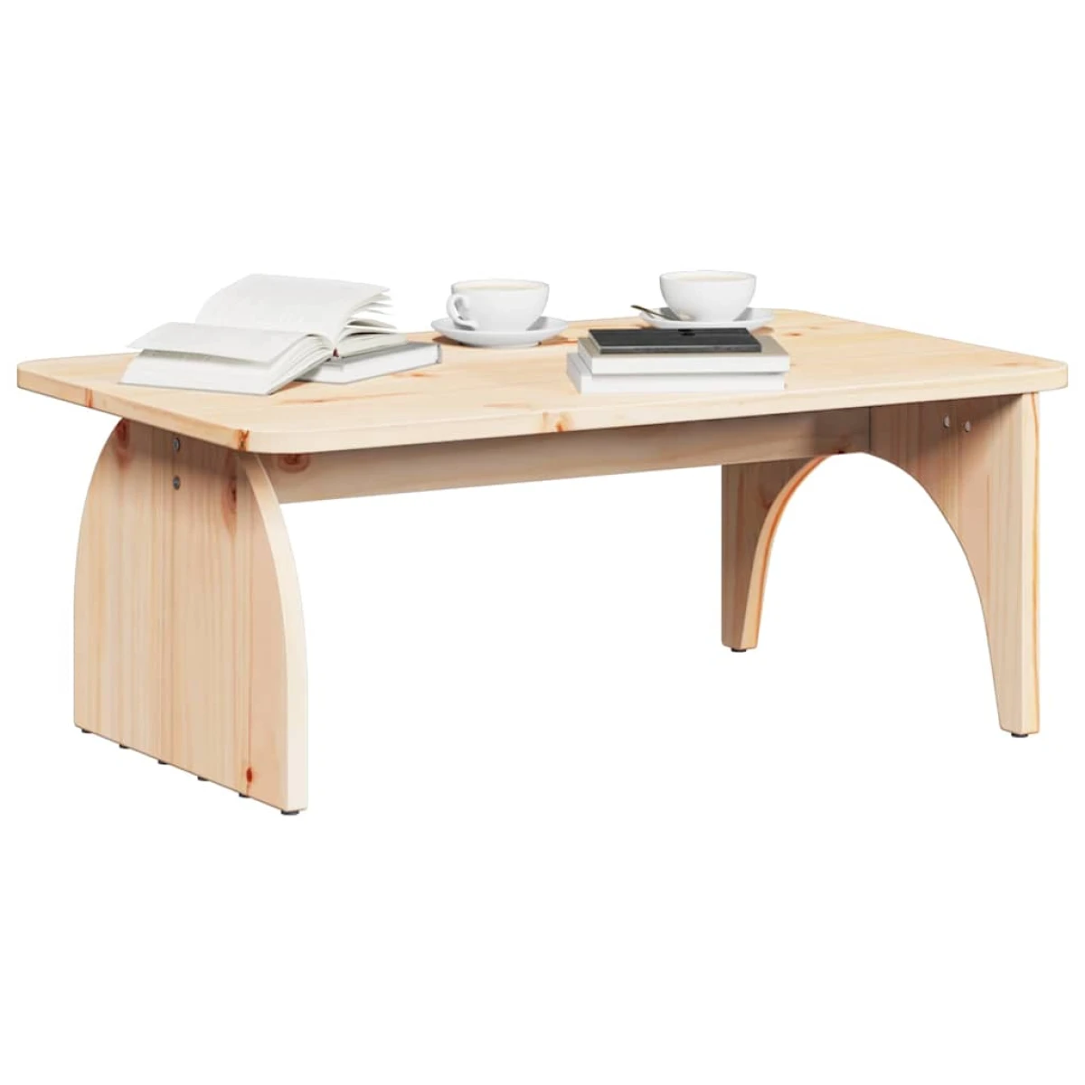 VidaXL Coffee Table 80 x 50 x 31 cm Natural Pine Living Room by vidaXL