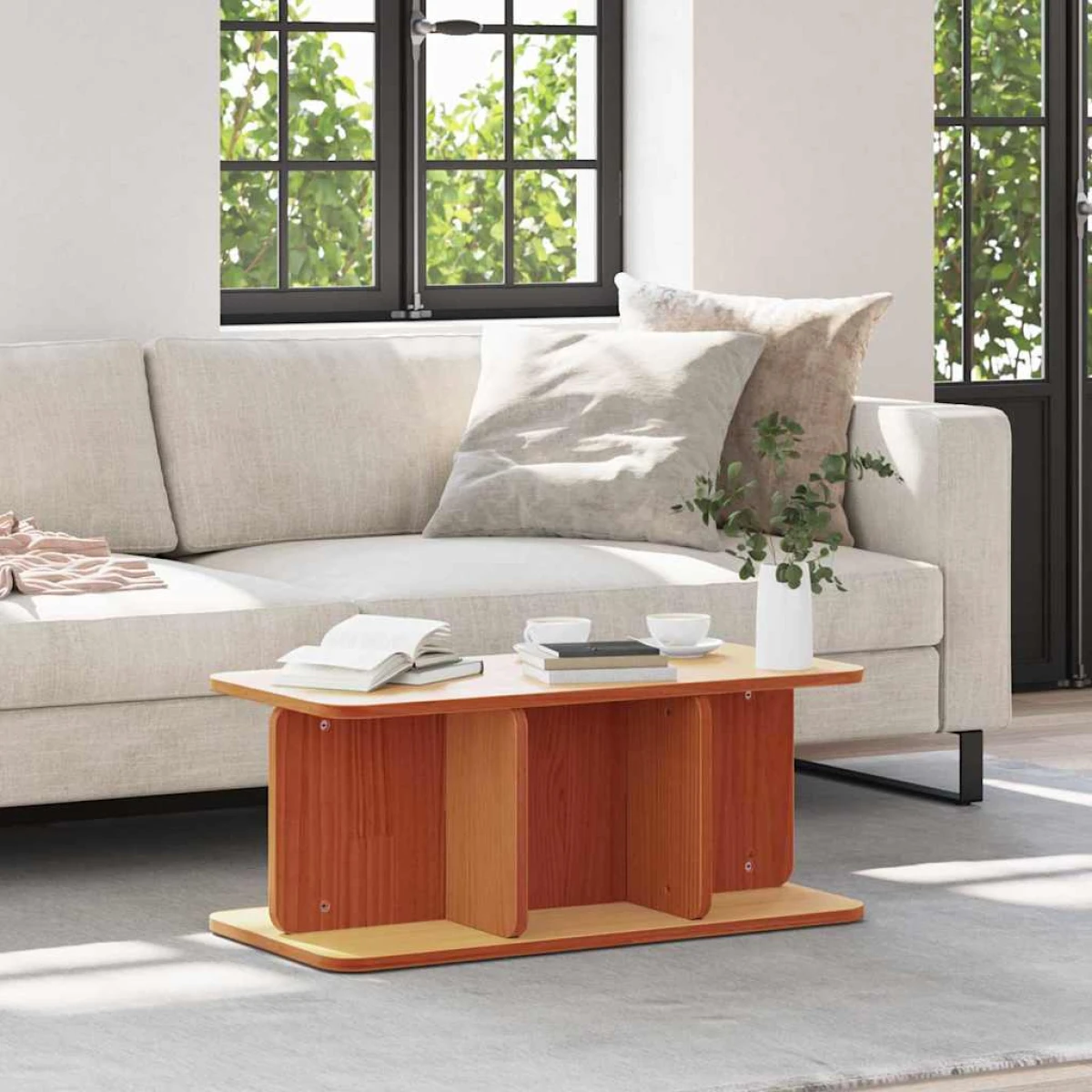 vidaXL VidaXL Coffee Table 80x39.5x33.5 cm Solid Pine Living Room - Coffee Table