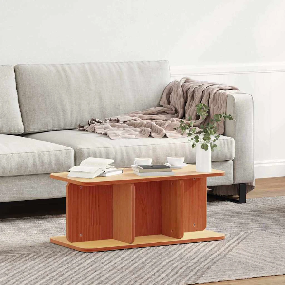vidaXL VidaXL Coffee Table 80x39.5x33.5 cm Solid Pine Living Room - Coffee Table