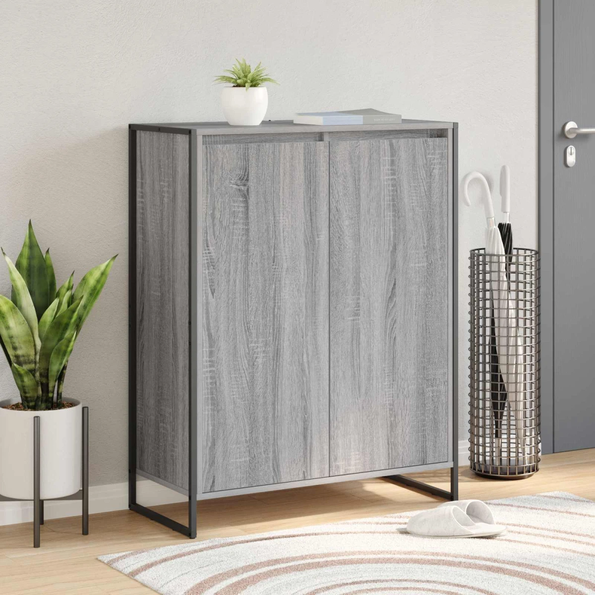 vidaXL Shoe Cabinet Black Oak 79 x 36 x 100 cm Engineered Wood by vidaXL