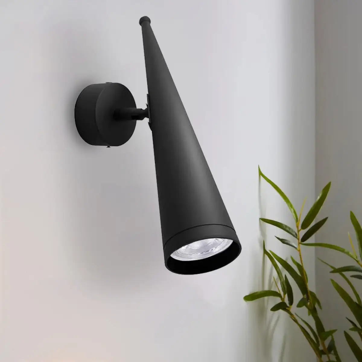 LEDSone Modern Black GU10 Cone Wall Light Adjustable Spotlight~4598 - Spotlight