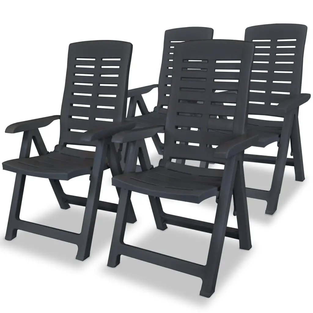 vidaXL vidaXL Reclining Garden Chairs 2 pcs Plastic White - Garden Chairs