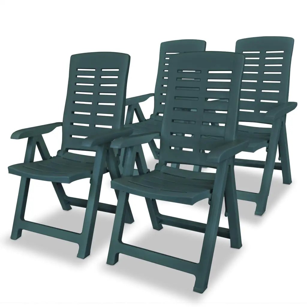 vidaXL vidaXL Reclining Garden Chairs 2 pcs Plastic White - Garden Chairs