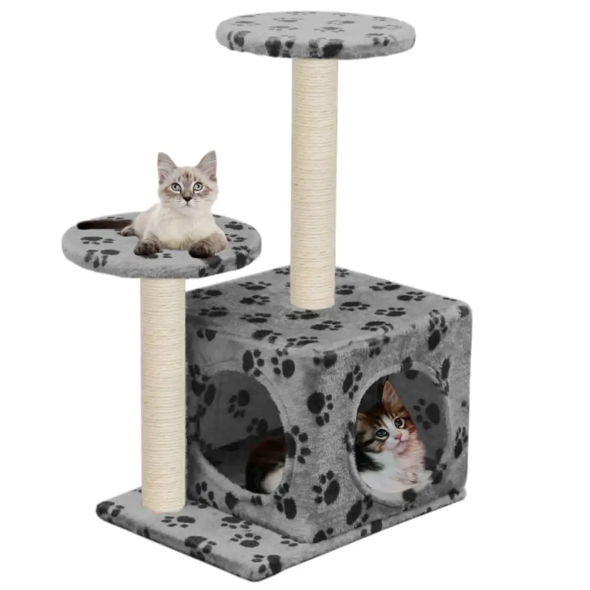 vidaXL vidaXL Cat Tree with Sisal Scratching Posts 60 cm Grey - Cat Tree
