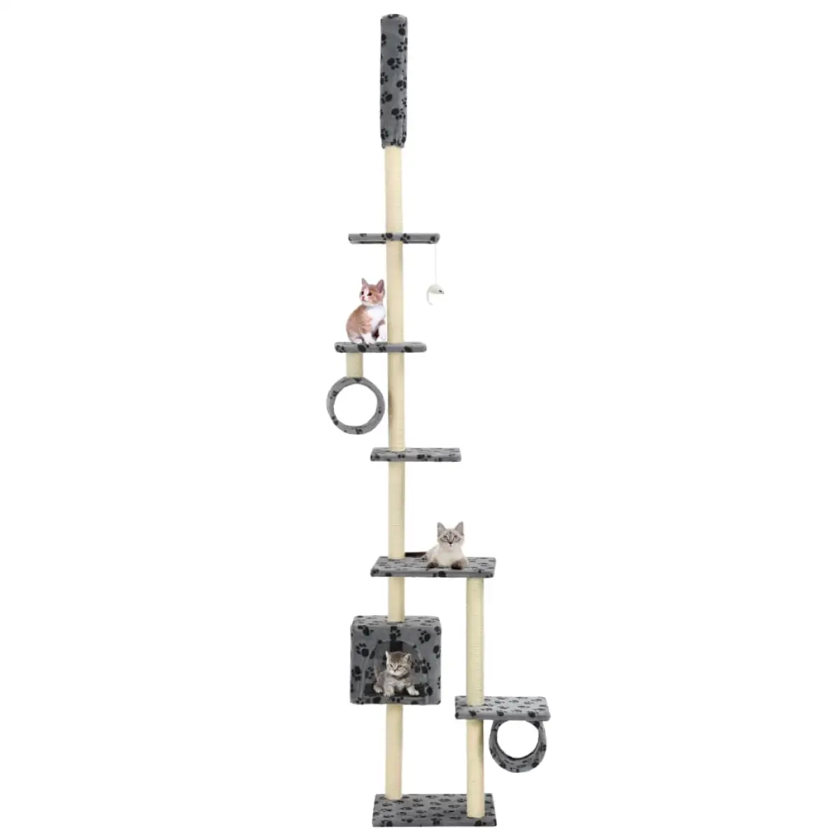 vidaXL vidaXL Cat Tree with Sisal Scratching Posts 260 cm Grey - Cat Tree