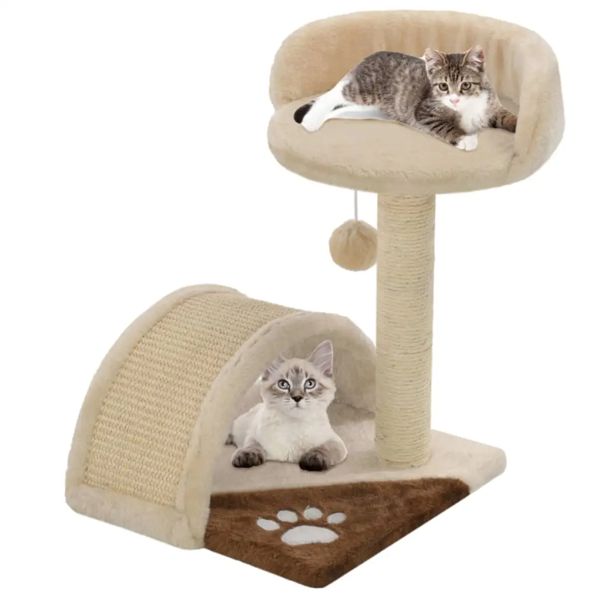 vidaXL vidaXL Cat Tree with Sisal Scratching Post 40 cm Beige and Brown - Cat Tree