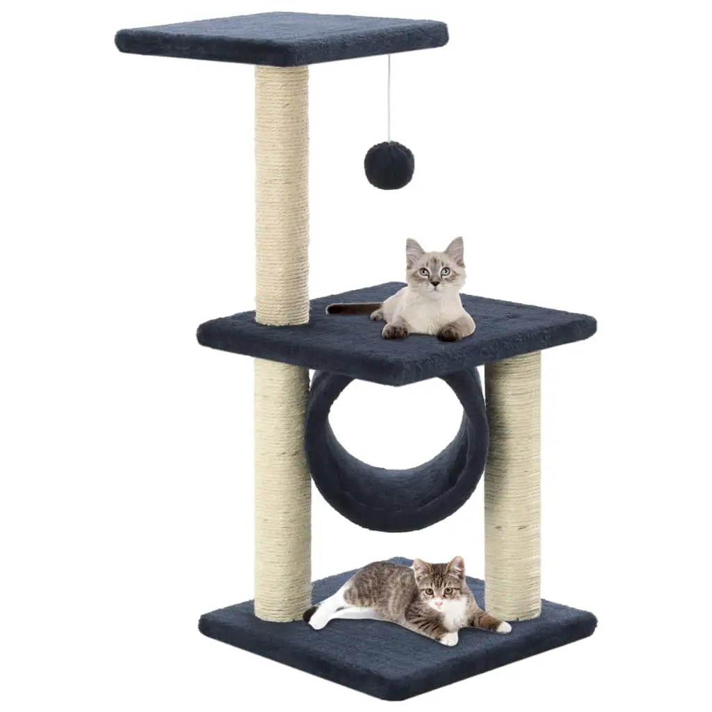 vidaXLCat Tree with Sisal Scratching Posts 65 cm Grey - from vidaXL