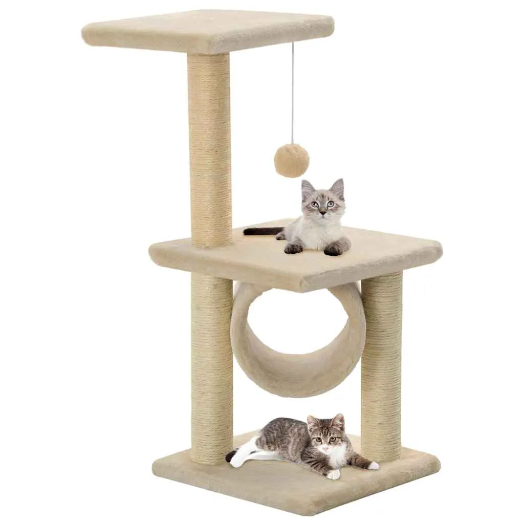 vidaXLCat Tree with Sisal Scratching Posts 65 cm Grey - from vidaXL