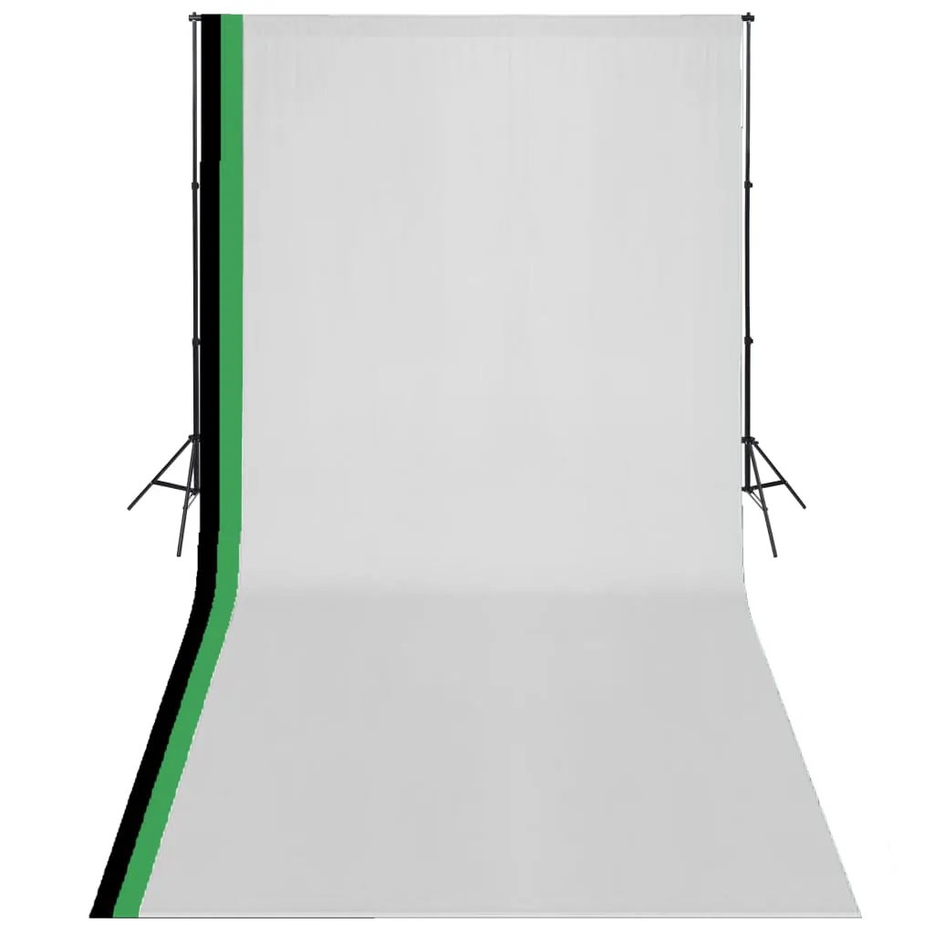vidaXL vidaXL Photo Studio Kit with 3 Cotton Backdrops Adjustable Frame 3x3m - Photo Frame