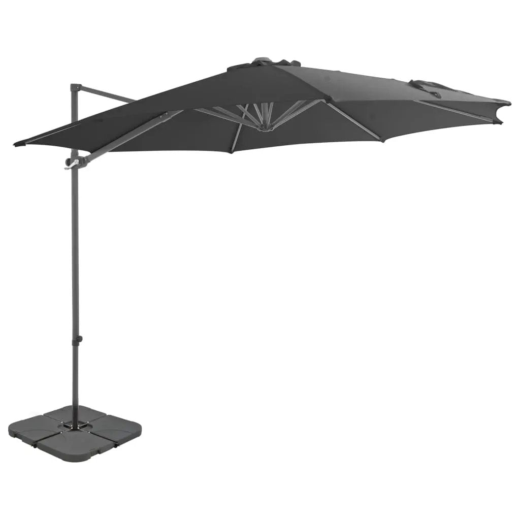 vidaXL vidaXL Garden Parasol with Portable Base Anthracite - Parasol