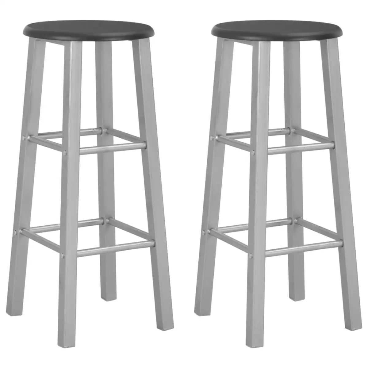vidaXL vidaXL Bar Stools 2 pcs Metal with MDF Seat - Bar Stool