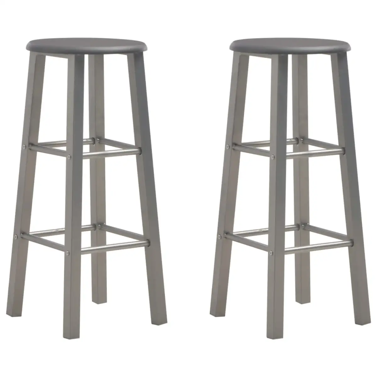 vidaXL vidaXL Bar Stools 2 pcs Metal with MDF Seat - Bar Stool