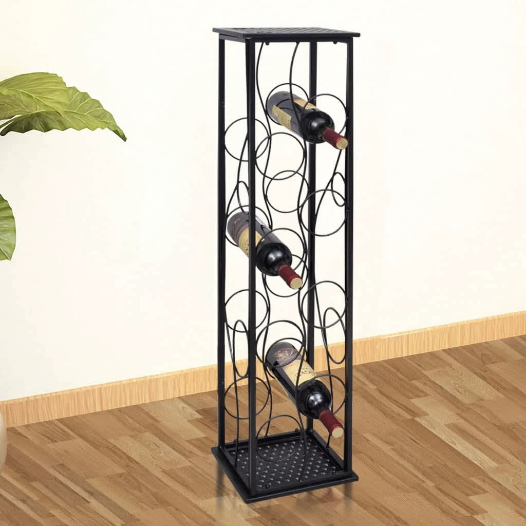 vidaXL vidaXL Wine Rack for 41 Bottles Black 45x36x120 cm Wrought Iron - Wine Rack