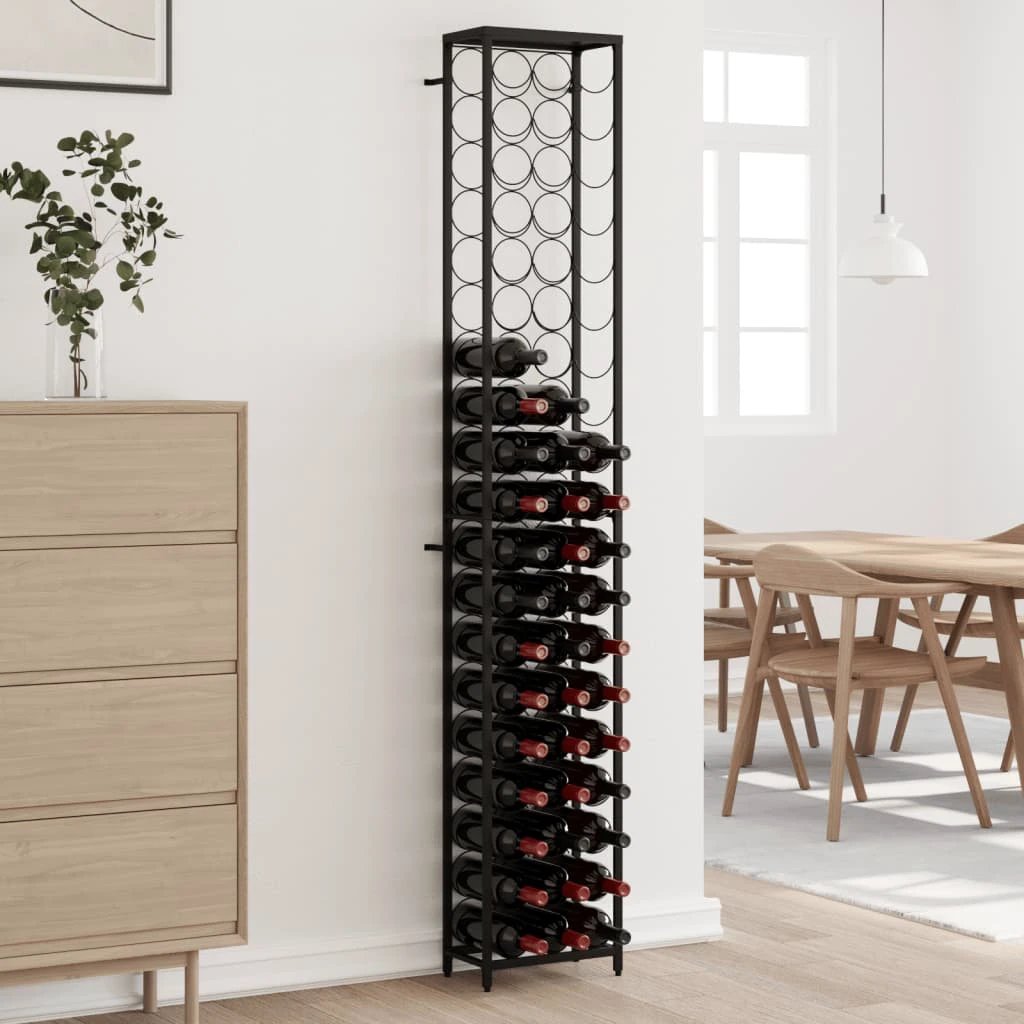 vidaXL vidaXL Wine Rack for 41 Bottles Black 45x36x120 cm Wrought Iron - Wine Rack