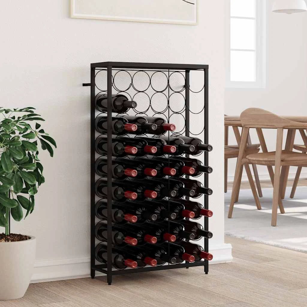 vidaXL vidaXL Wine Rack for 41 Bottles Black 45x36x120 cm Wrought Iron - Wine Rack