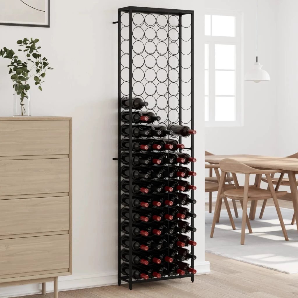 vidaXL vidaXL Wine Rack for 41 Bottles Black 45x36x120 cm Wrought Iron - Wine Rack