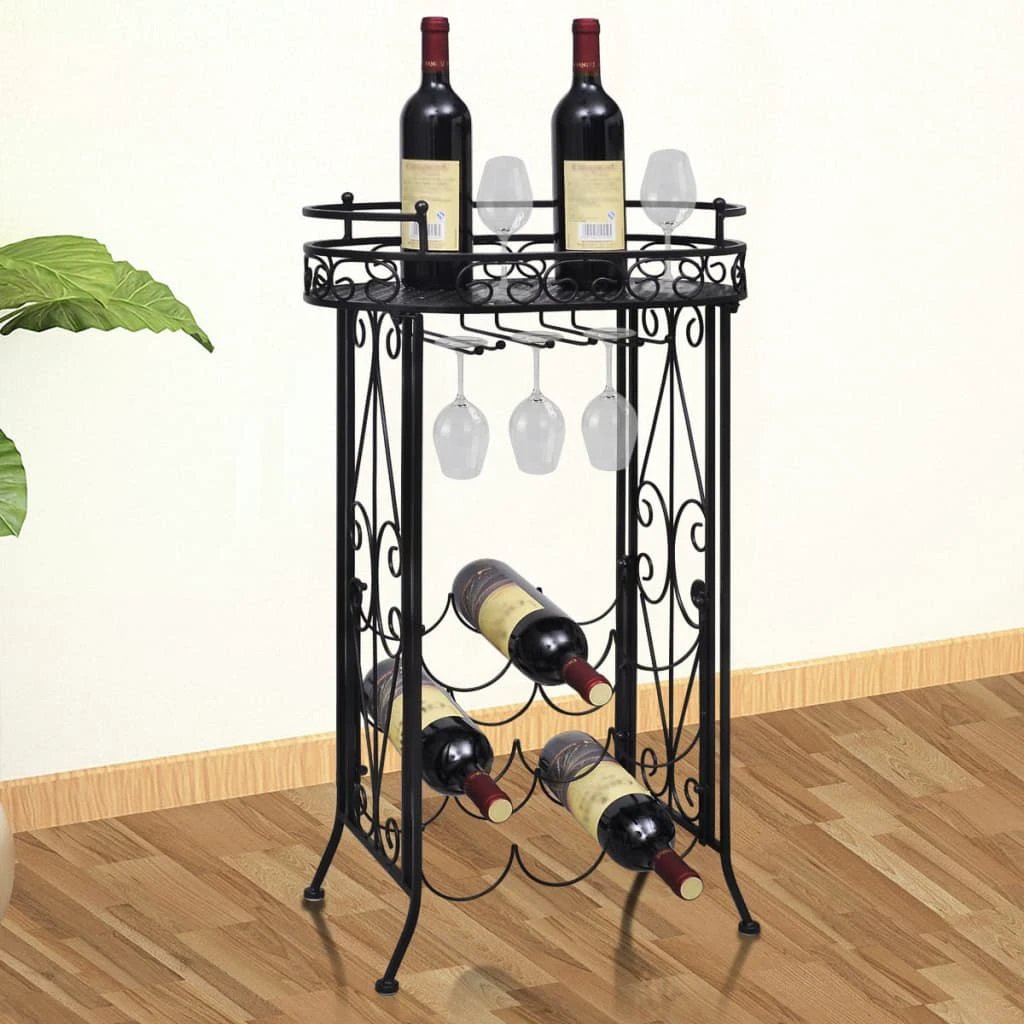 vidaXL vidaXL Wine Rack for 41 Bottles Black 45x36x120 cm Wrought Iron - Wine Rack
