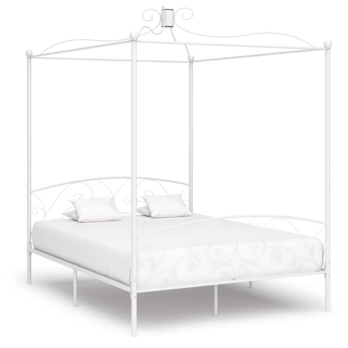 vidaXL Bed Frame | White | Metal | Single | Tough | Bed Frame | Rectangular - from vidaXL