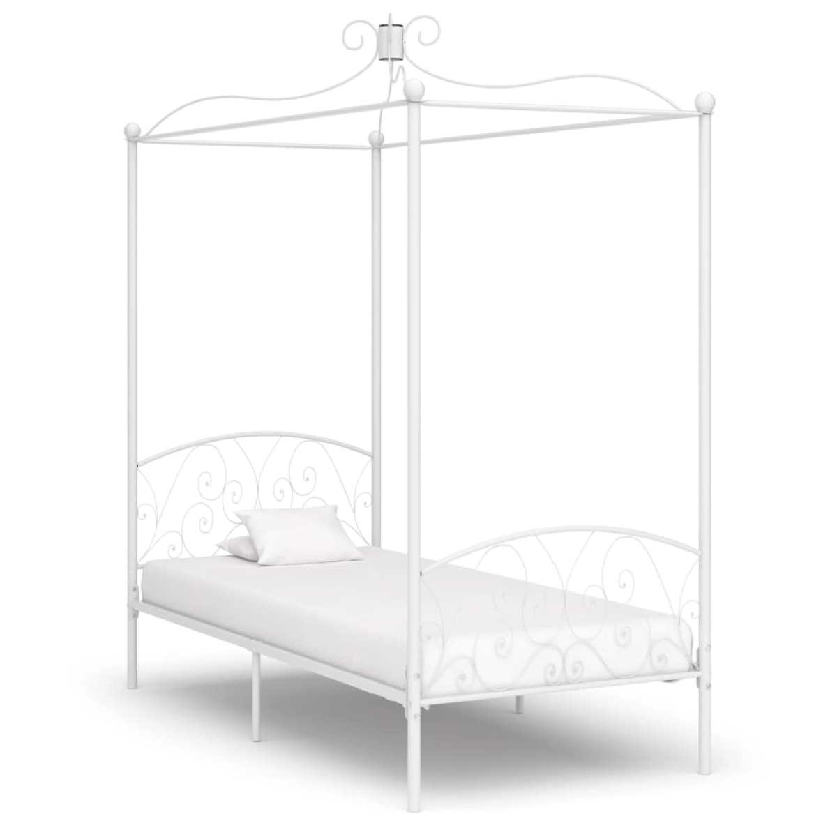 vidaXL Bed Frame | White | Metal | Single | Tough | Bed Frame | Rectangular - from vidaXL