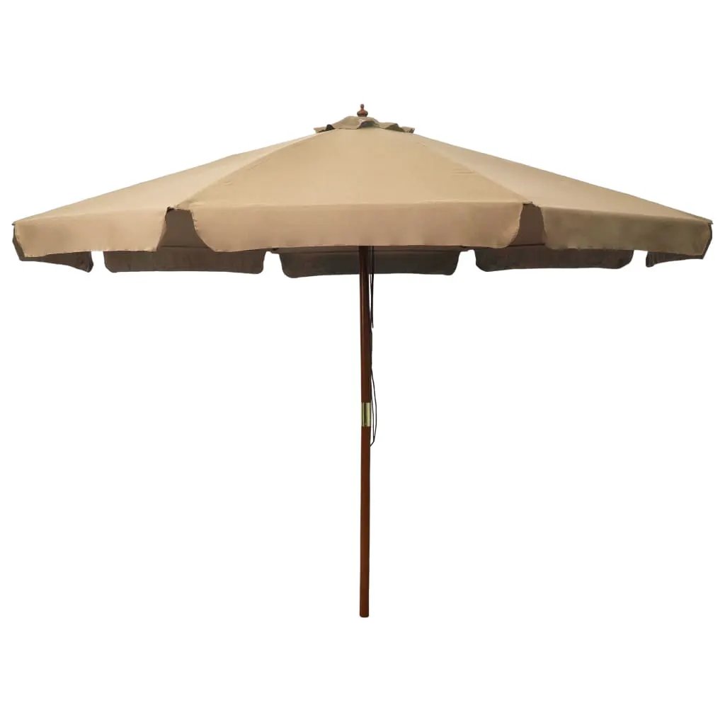 vidaXL vidaXL Garden Parasol with Wooden Pole 330 cm Sand White - Parasol