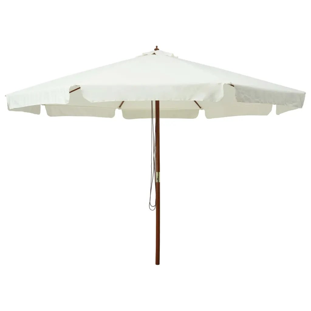vidaXL vidaXL Garden Parasol with Wooden Pole 330 cm Sand White - Parasol