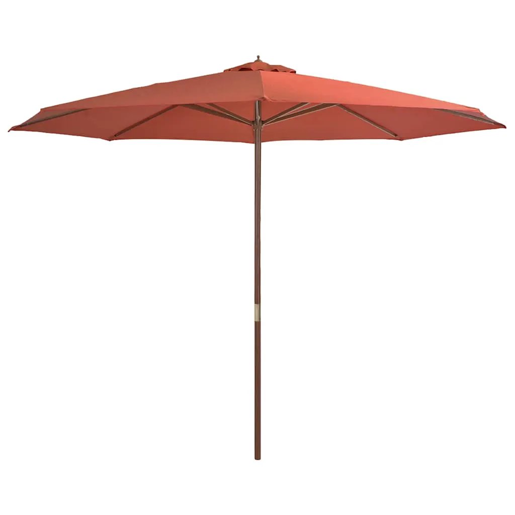 vidaXL vidaXL Garden Parasol with Wooden Pole 350 cm Black - Parasol