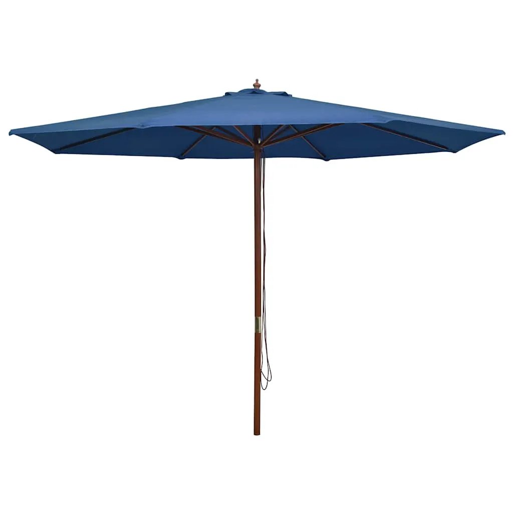 vidaXL vidaXL Garden Parasol with Wooden Pole 350 cm Black - Parasol