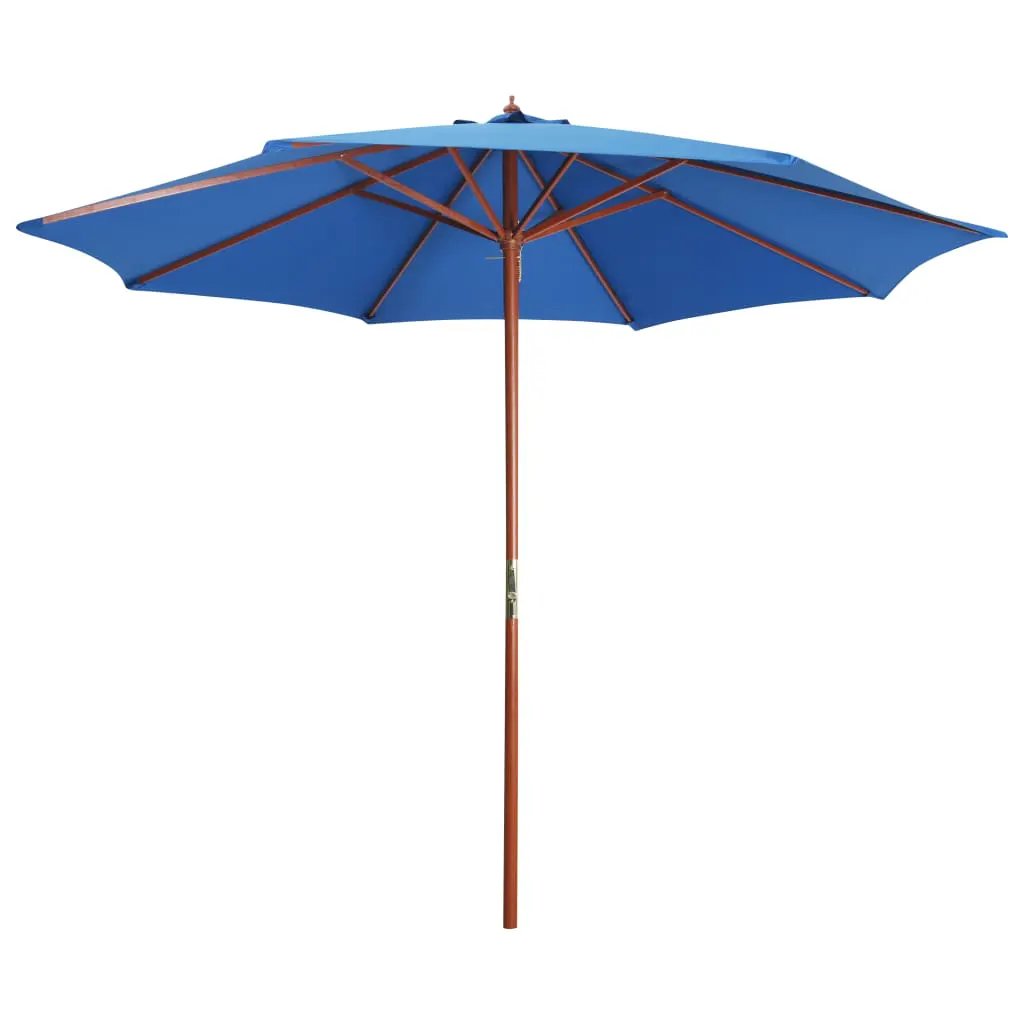 vidaXL vidaXL Garden Parasol with Wooden Pole 300x258 cm Black - Parasol