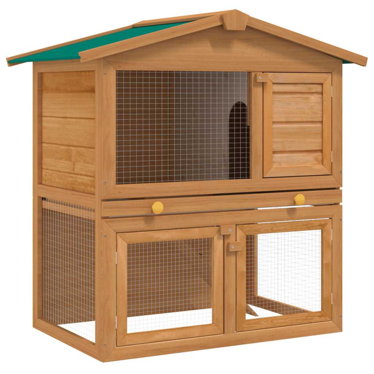 vidaXL Outdoor Rabbit Hutch Small Animal House Pet Cage 3 Doors Wood - from vidaXL