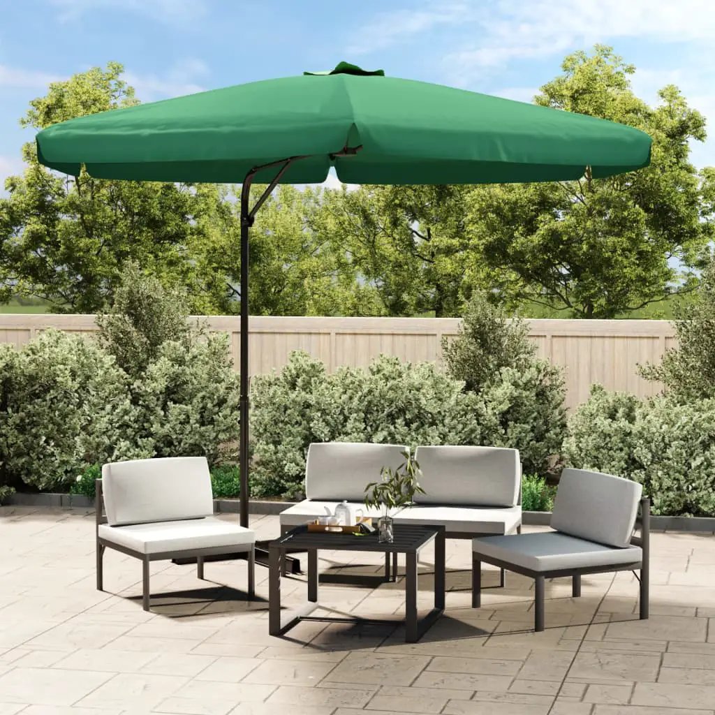 vidaXL vidaXL Garden Parasol with Steel Pole 300 cm Green - Parasol