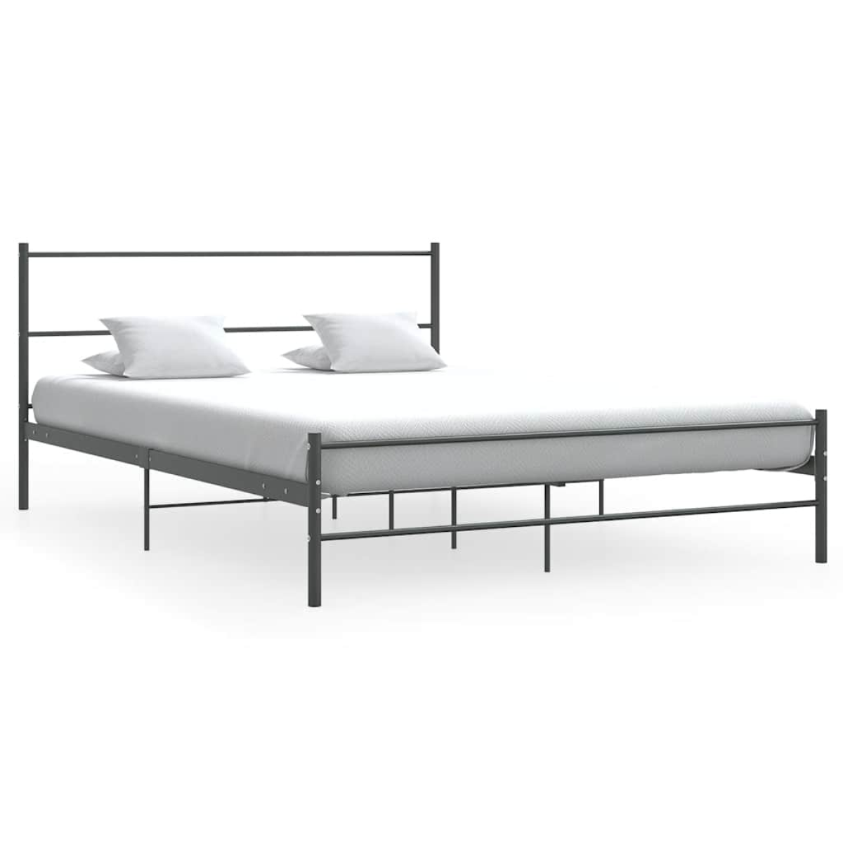 vidaXL Bed Frame | Grey | Metal | Single | Sturdy | Bed Frame | Rectangular - from vidaXL