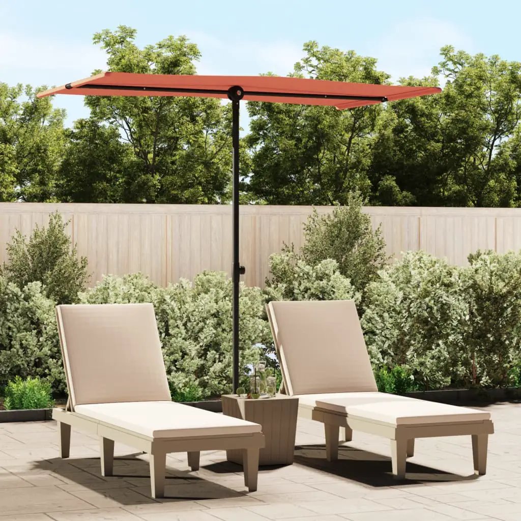 vidaXL vidaXL Garden Parasol with Aluminium Pole 180x110 cm Green - Parasol