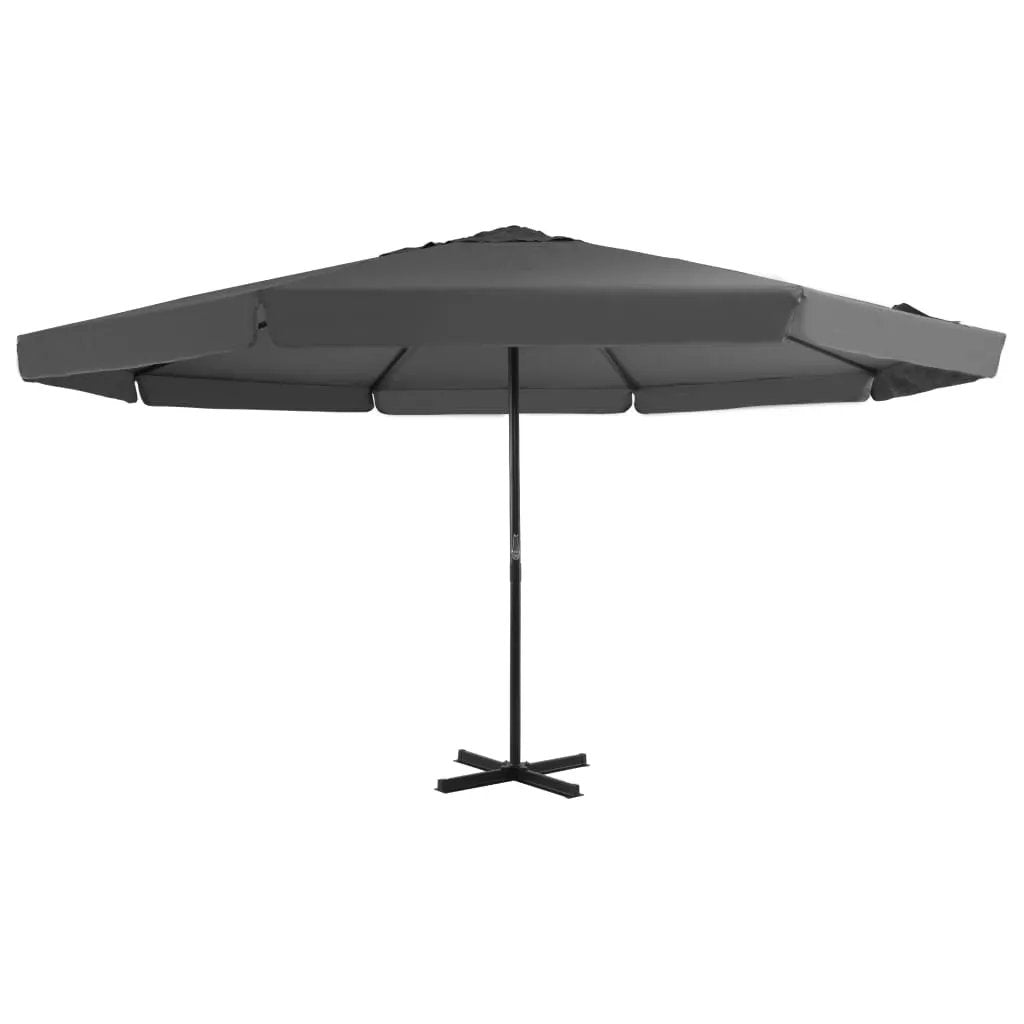 vidaXL vidaXL Garden Parasol with Aluminium Pole 500 cm Black - Parasol