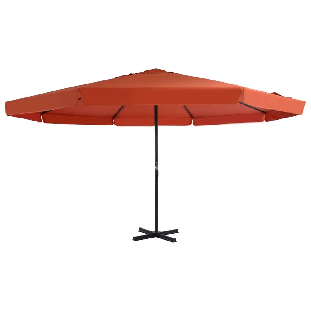 vidaXL vidaXL Garden Parasol with Aluminium Pole 500 cm Black - Parasol